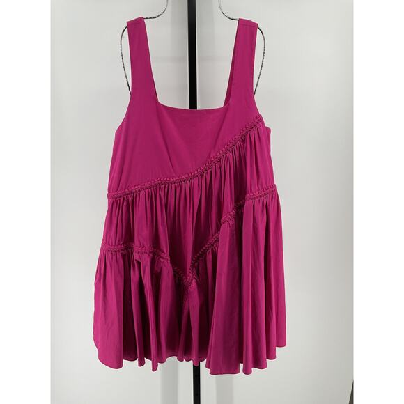 Aje 'Casabianca' Pink Cotton Braided Mini Dress Size 10 - Picture 2 of 5